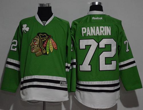 Blackhawks #72 Artemi Panarin Green Stitched NHL Jersey - Click Image to Close